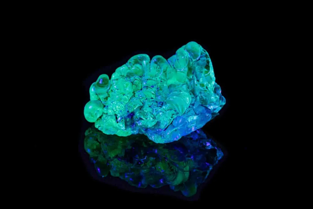 Opal Stone Glowing Under UV Light